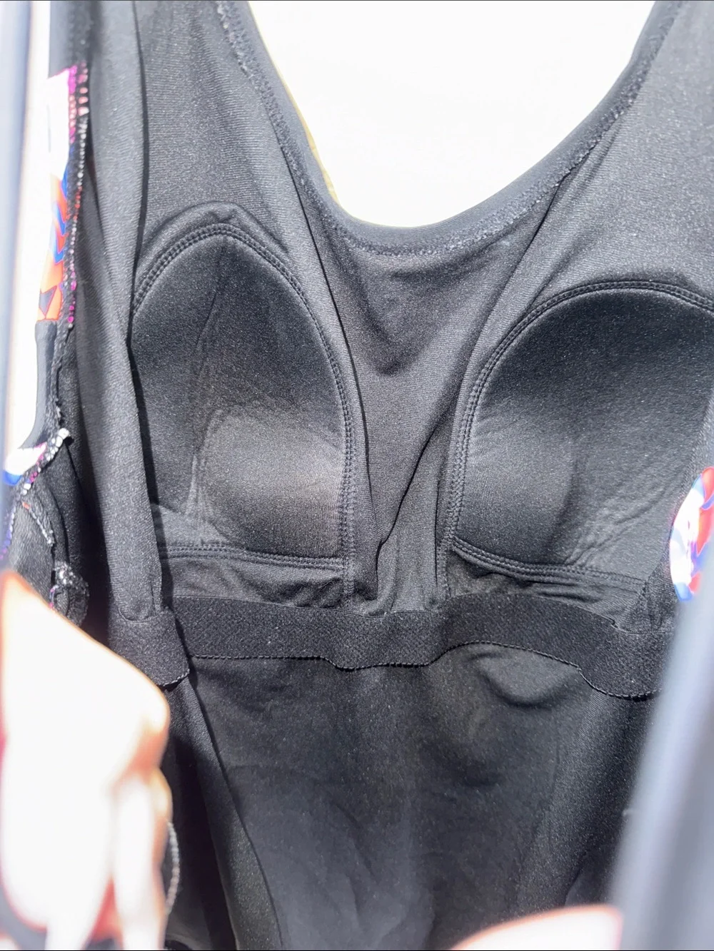 Catalina Black One-Piece Swimsuit with Pink, Purple & Red Side‎ Panels 2X